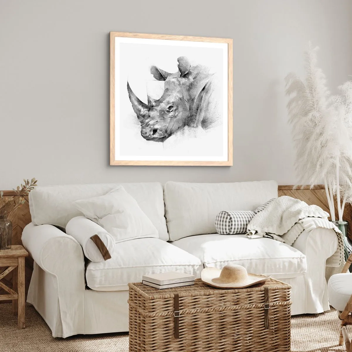 Plagát v ráme zo svetlého duba - Africký portrét - 60x60 cm