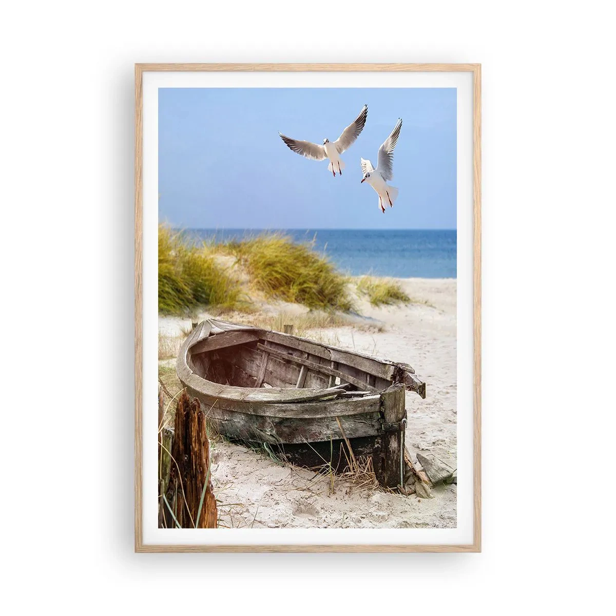 Plagát v ráme zo svetlého duba - Vetrom ožiarené - 70x100 cm