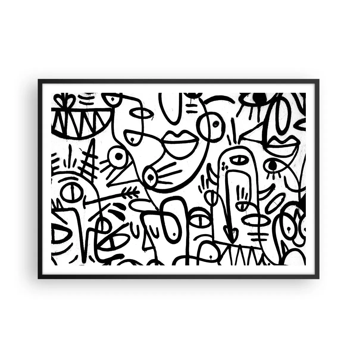 Plagát v čiernom ráme - Tváre a preludy - 100x70 cm
