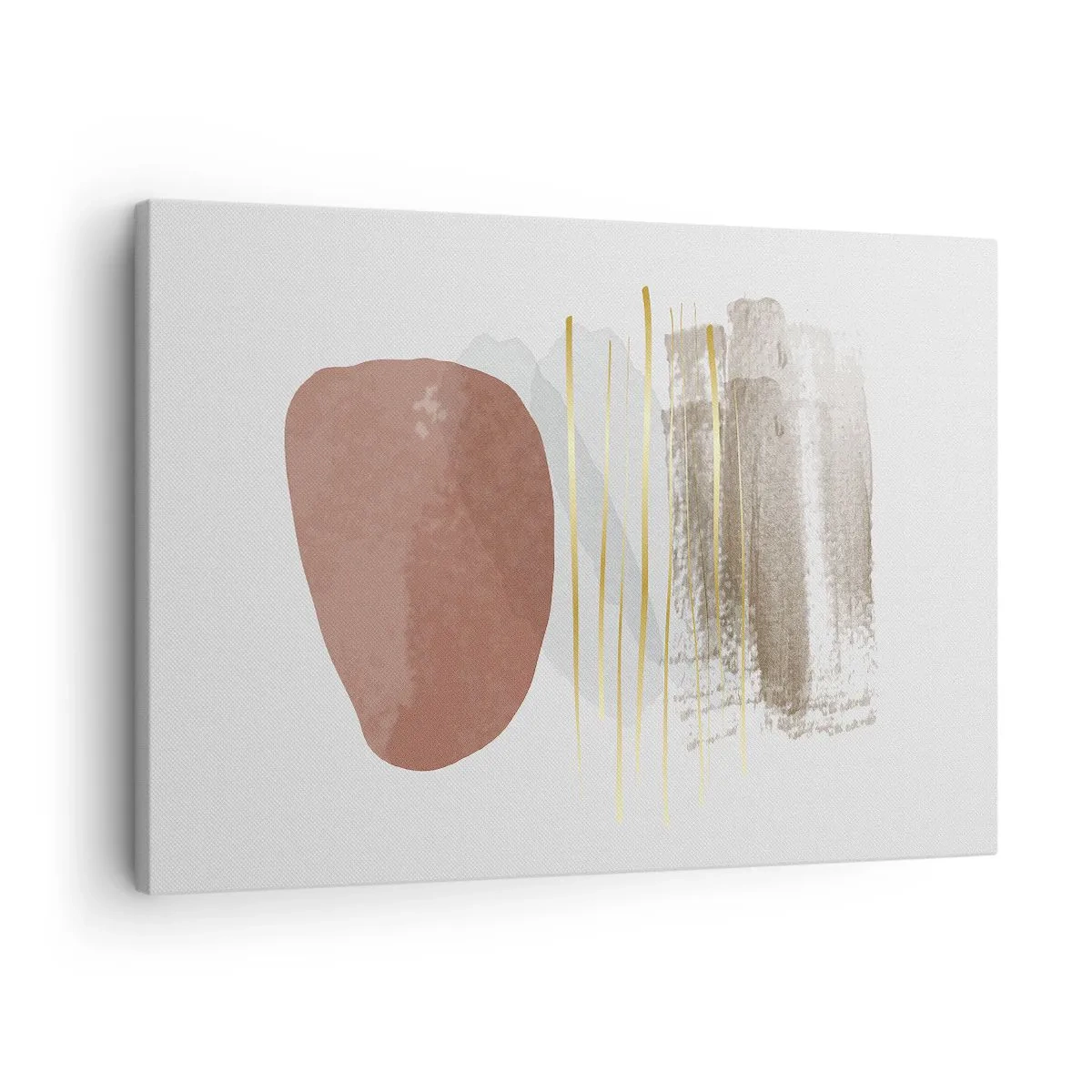 Obraz na plátne - Abstraktná kompozícia v béžových a zlatých odtieňoch - 70x50cm - Abstraktná kolonáda - Moderná nástenná dekorácia do obývacej izby a spálne ARTTOR