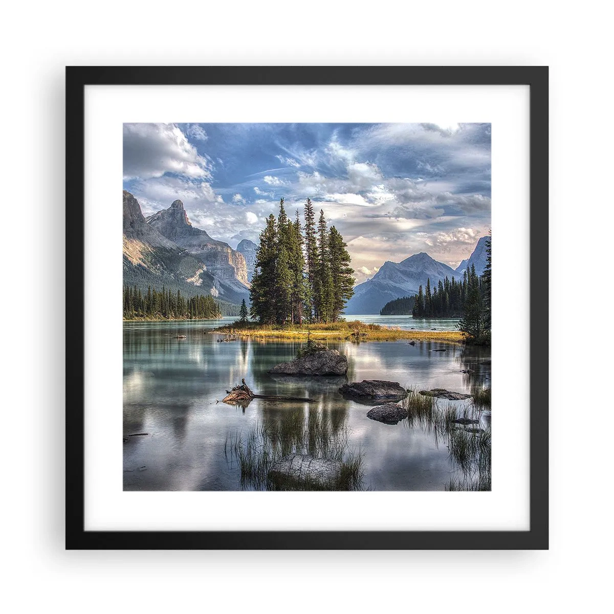 Plagát v čiernom ráme - Pri veľkej a čistej vode… - 40x40 cm