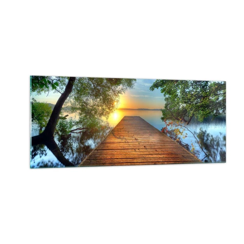 Obraz na skle - Neponáhľaj sa, posaď sa - 100x40 cm