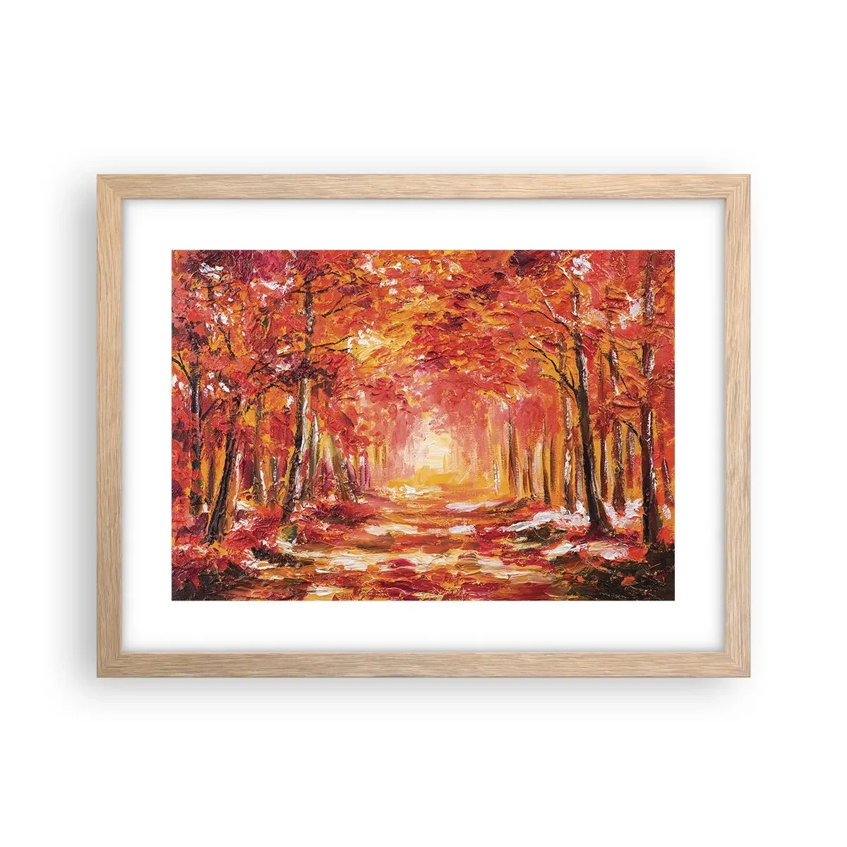 Plagát v ráme zo svetlého duba - Medený les - 40x30 cm