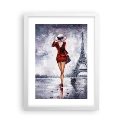 Plagát v bielom ráme - Parížske symboly - 30x40 cm