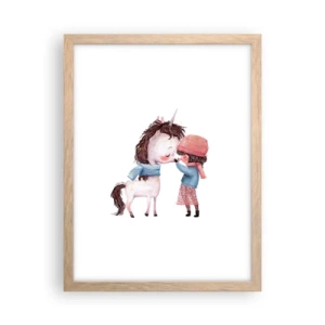 Plagát v ráme zo svetlého duba - Zimný príbeh - 30x40 cm