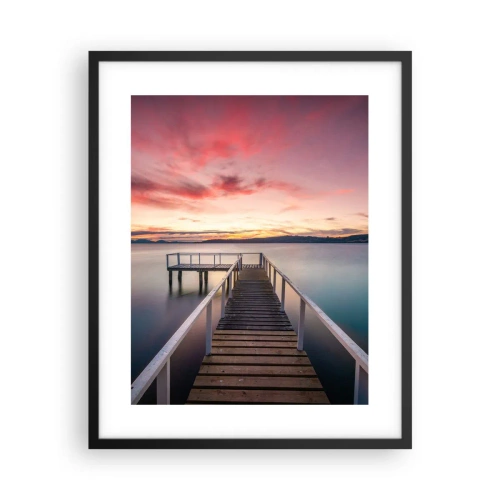 Plagát v čiernom ráme - Jemný plameň večera - 40x50 cm