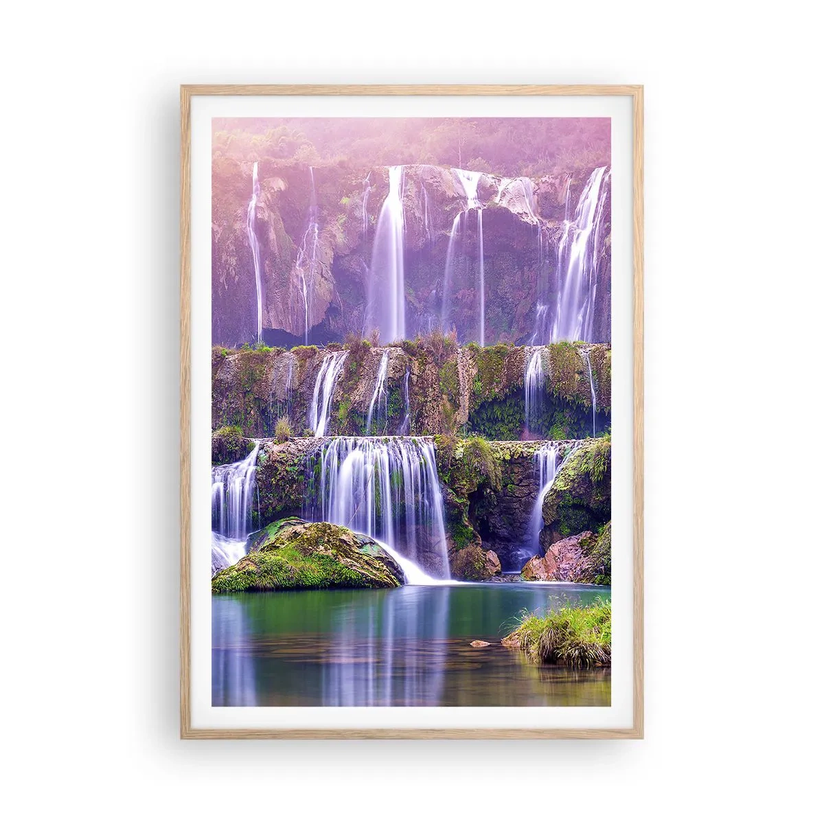 Plagát v ráme zo svetlého duba - Schody do neba - 70x100 cm