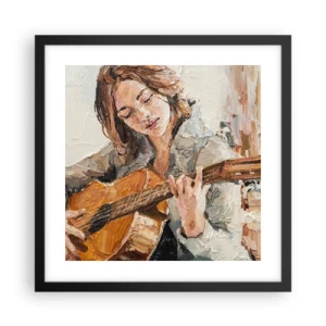 Plagát v čiernom ráme - Koncert pre gitaru a dievčenské srdce - 40x40 cm