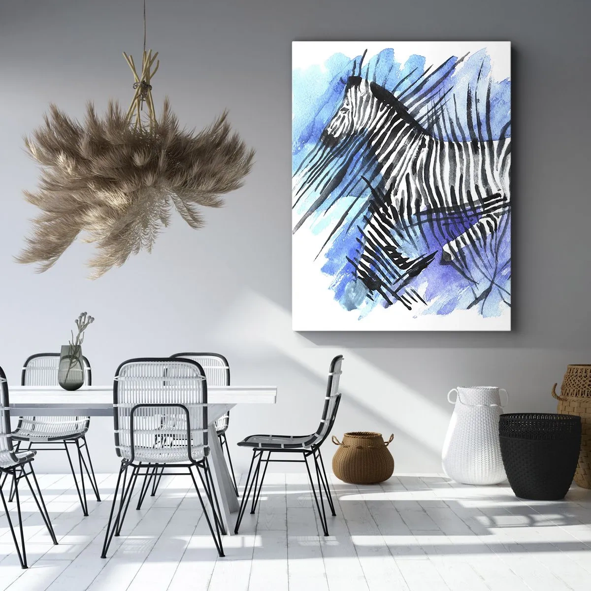 Obraz na plátne - Skrytá v prúžkoch - 50x70 cm