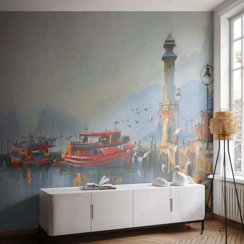 Fototapeta Premium Canvas - Na konci sveta - Krajina, Prístav, Maják - 350x256 cm