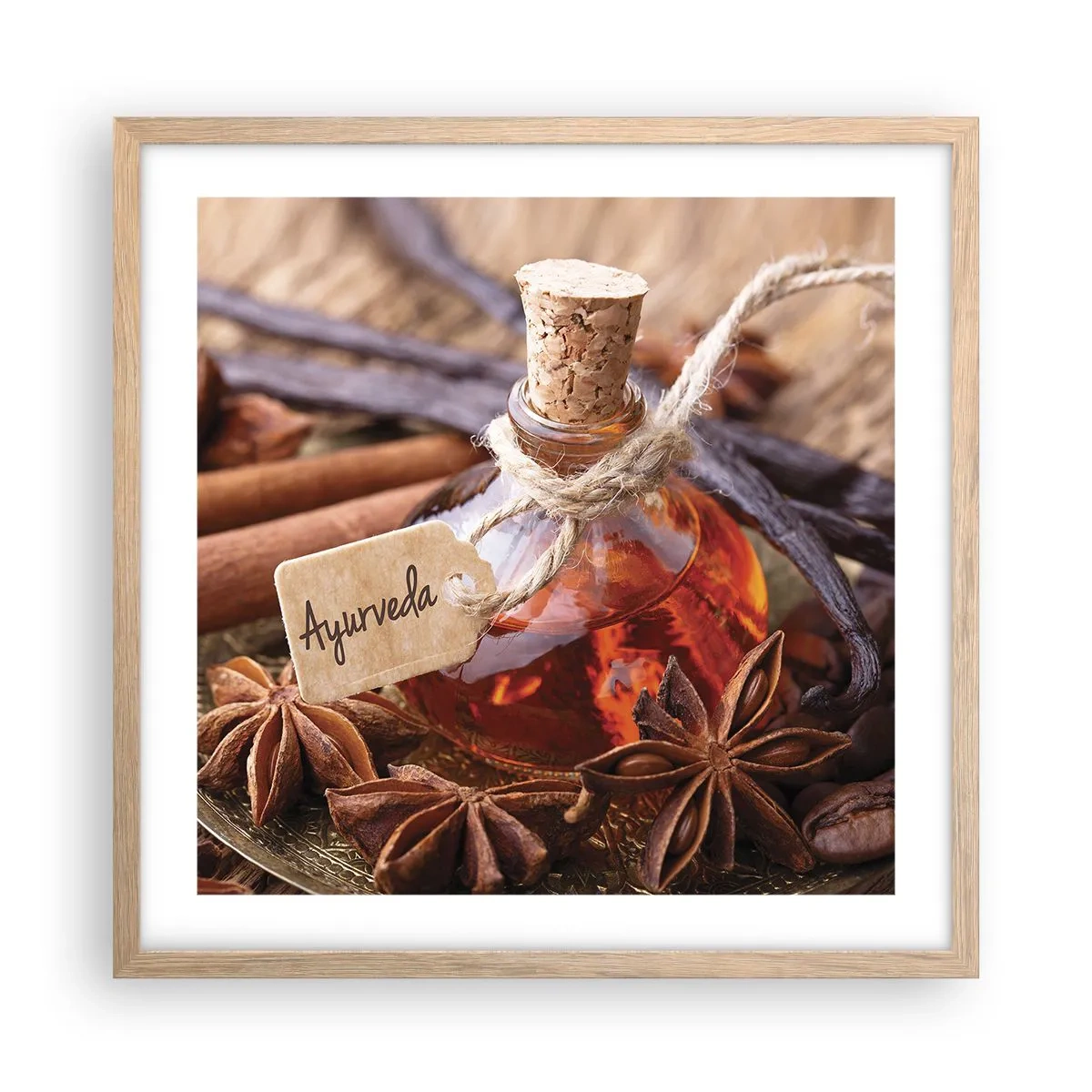 Plagát v ráme zo svetlého duba - K jednote tela a ducha - 50x50 cm