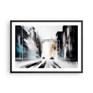 Plagát v čiernom ráme - Štúdia mesta: architektúra a pohyb - 70x50 cm