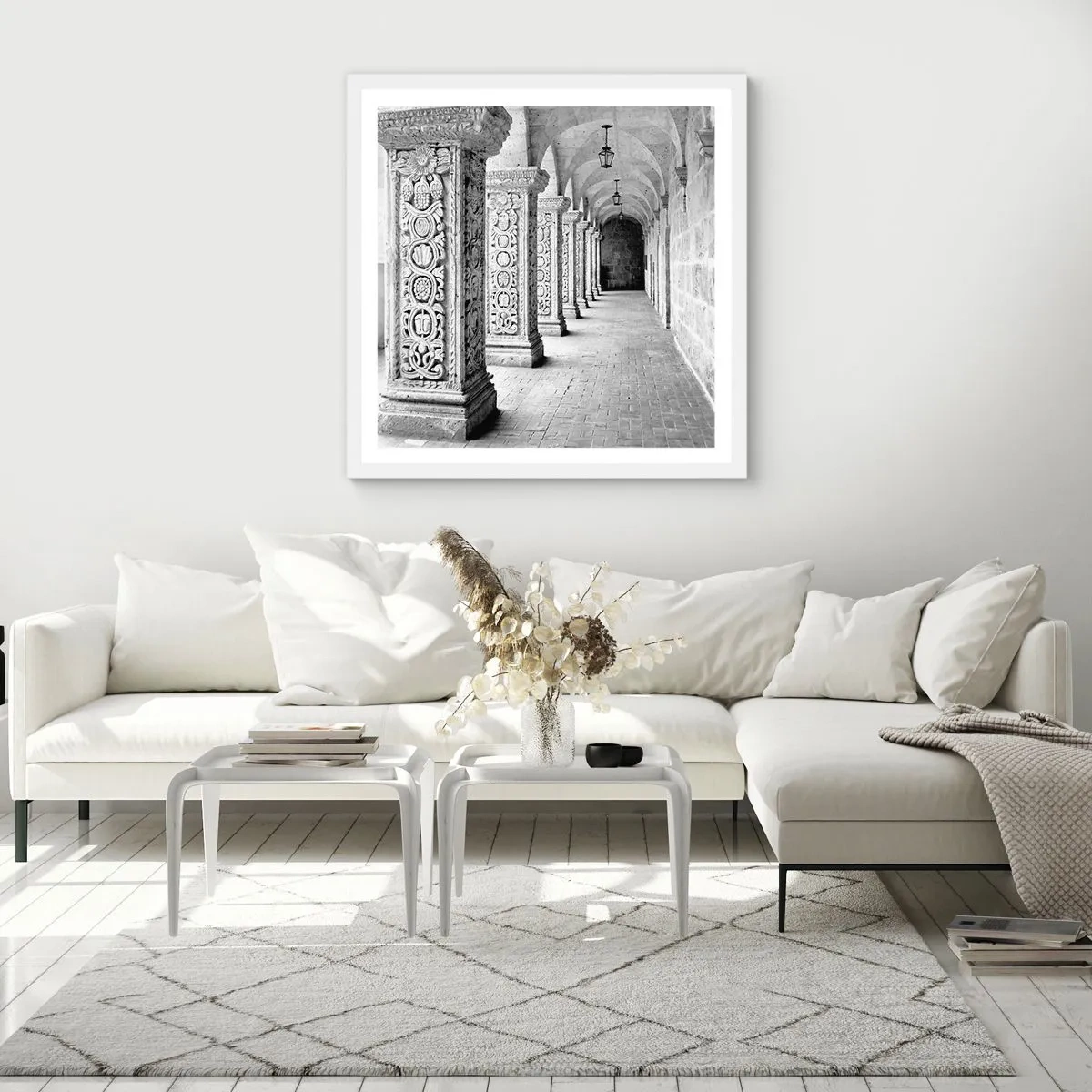 Plagát v bielom ráme - Kam…? - 60x60 cm