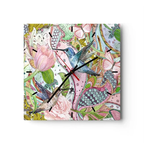 Nástenné hodiny - Zamotané do lián - 30x30 cm