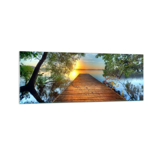 Obraz na skle - Neponáhľaj sa, posaď sa - 140x50 cm