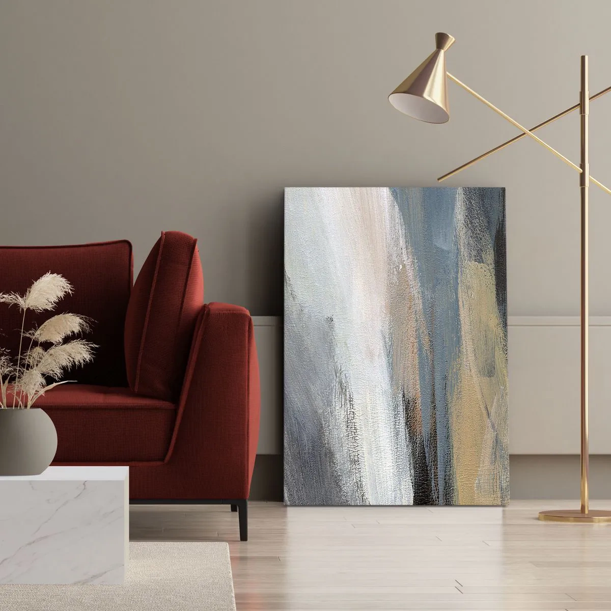 Obraz na plátne - Abstrakcia: severná krajina - 65x120 cm