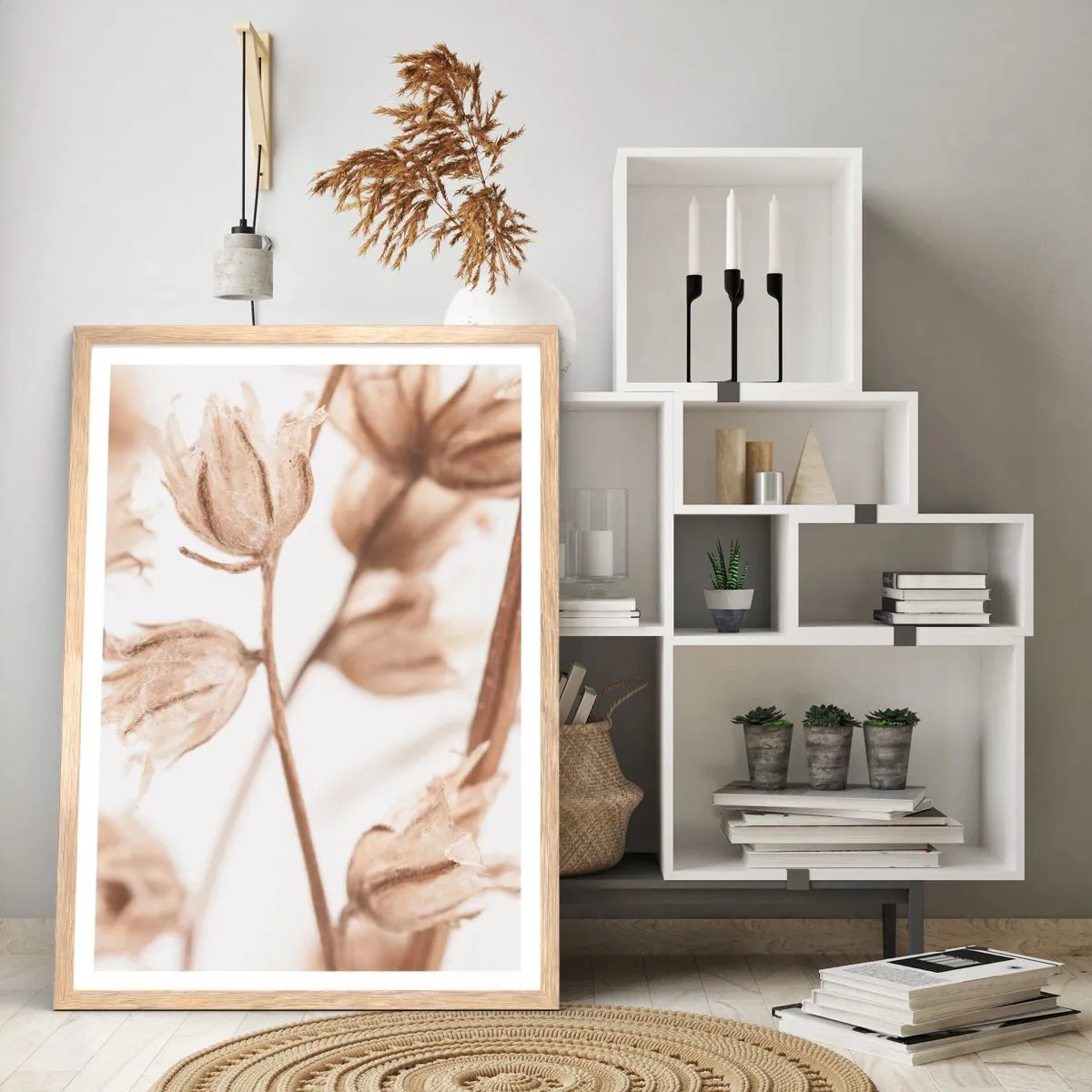 Plagát v ráme zo svetlého duba - Ozveny konca leta - 70x100 cm
