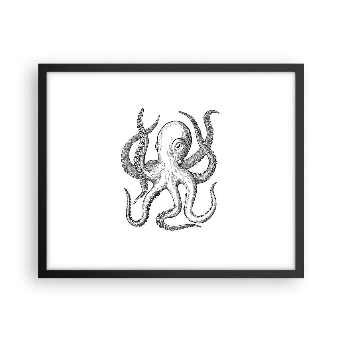 Plagát v čiernom ráme - Tancujúca s vlnami - 50x40 cm