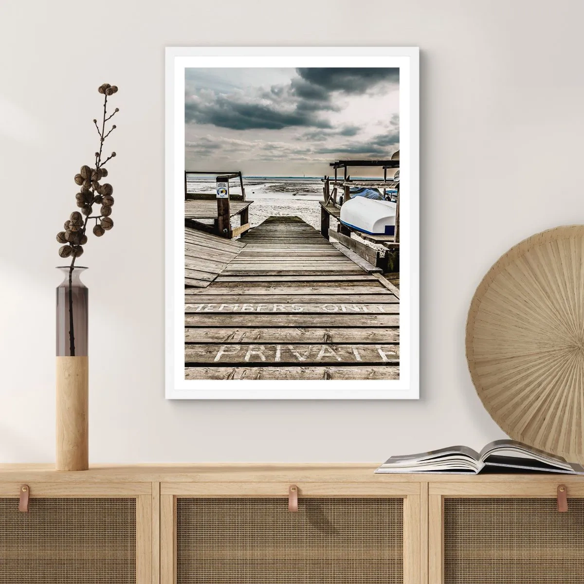 Plagát v bielom ráme - Severná pláž - 70x100 cm