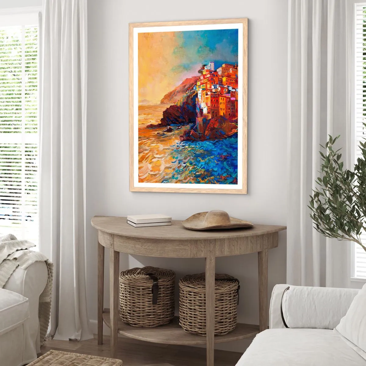 Plagát v ráme zo svetlého duba - Taliansky nádych - 70x100 cm