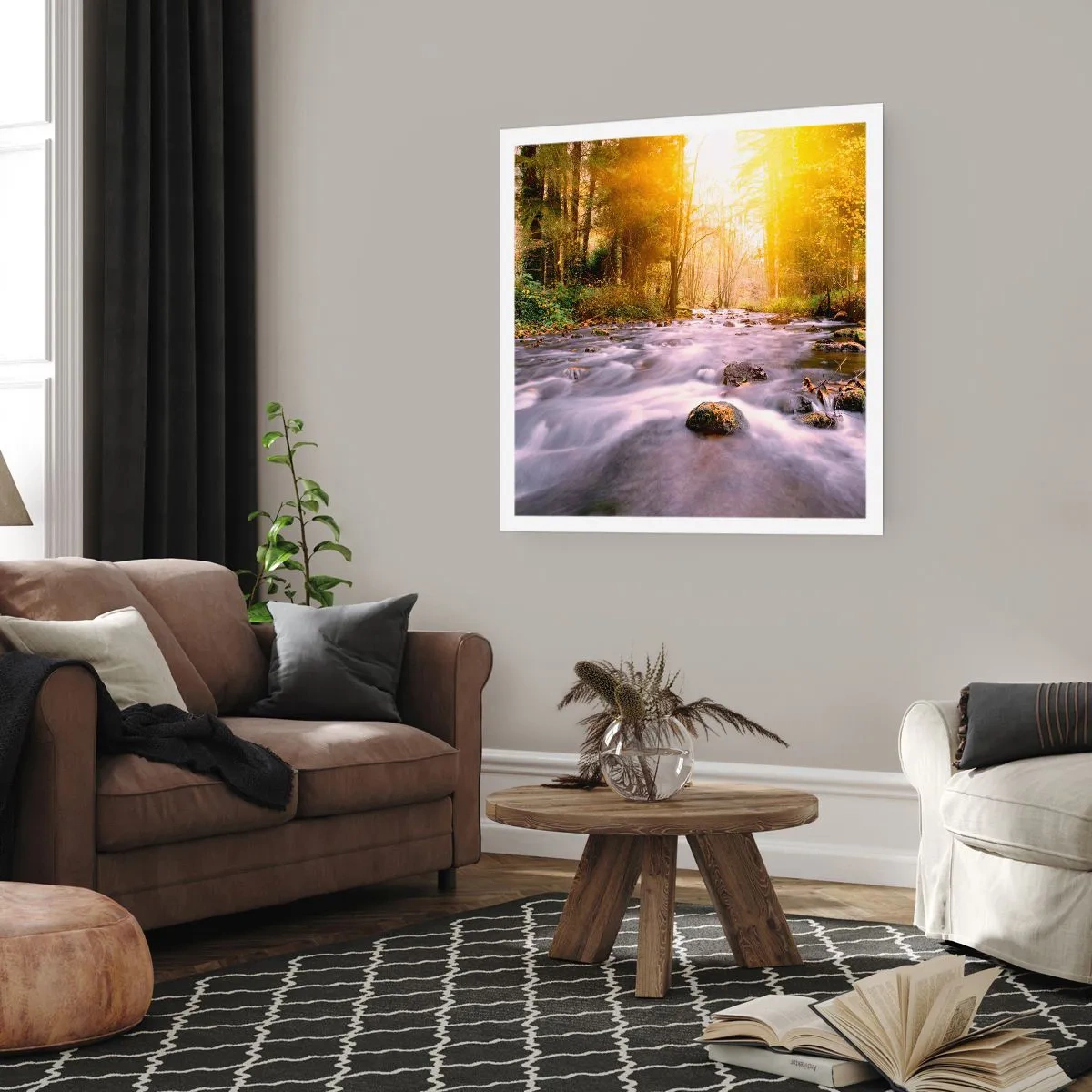 Plagát - Malachit v strieborno-zlatej podobe - 60x60 cm