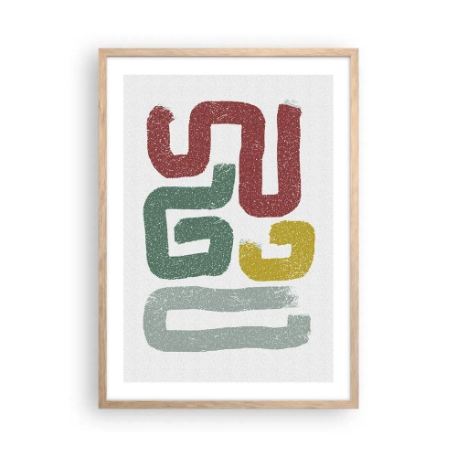 Plagát v ráme zo svetlého duba - V neznámom jazyku - 50x70 cm