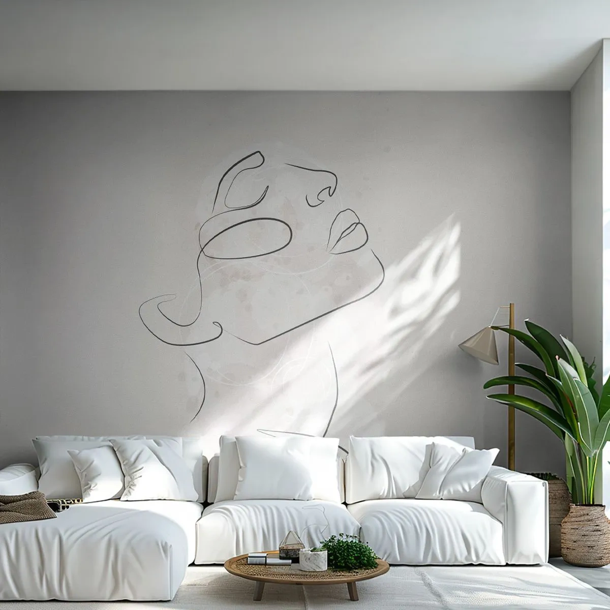 Fototapeta Premium Canvas - Náčrt sna - Ženská tvár, Žena, Grafika - 250x175 cm