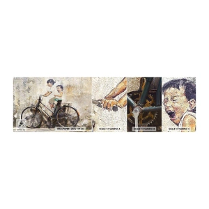 Vzorka Fototapeta Standard Eco - Pravda alebo klam? - Abstrakcia, Nástenná maľba, Bicykel - 100x30 cm