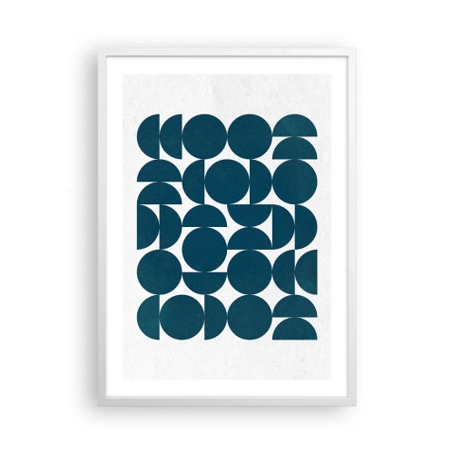 Plagát v bielom ráme - Kruhy a polkruhy - 50x70 cm