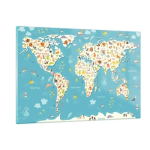 Obraz na skle - Milujeme celý svet - 120x80 cm