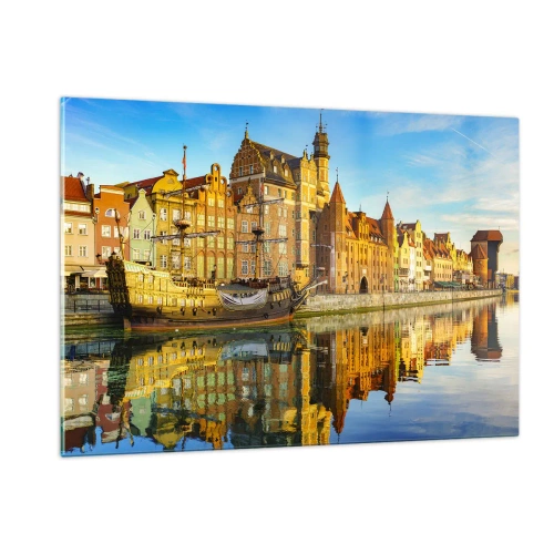 Obraz na skle - Zrkadlový odraz minulosti - 120x80 cm