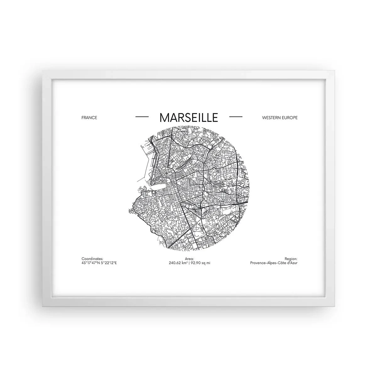 Plagát v bielom ráme - Anatómia Marseille - 50x40 cm