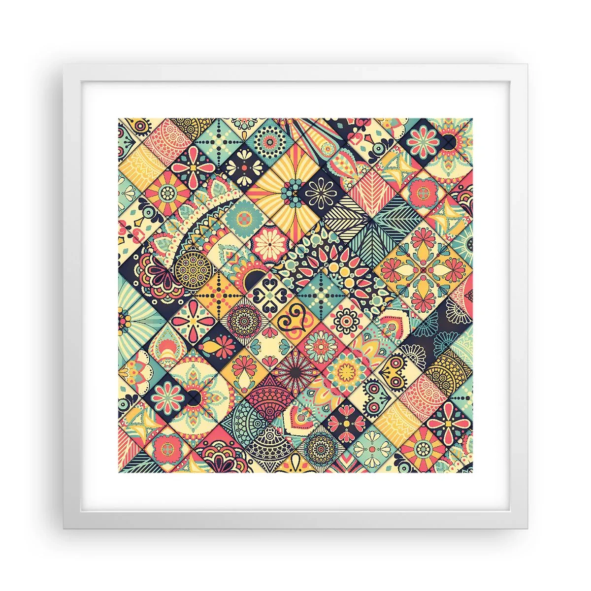 Plagát v bielom ráme - Marocká vízia - 40x40 cm