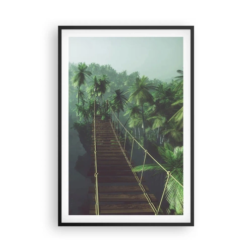 Plagát v čiernom ráme - Pri vodopáde zelene - 61x91 cm