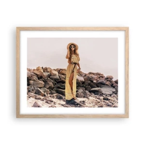 Plagát v ráme zo svetlého duba - Kúzlo kameňov - 50x40 cm