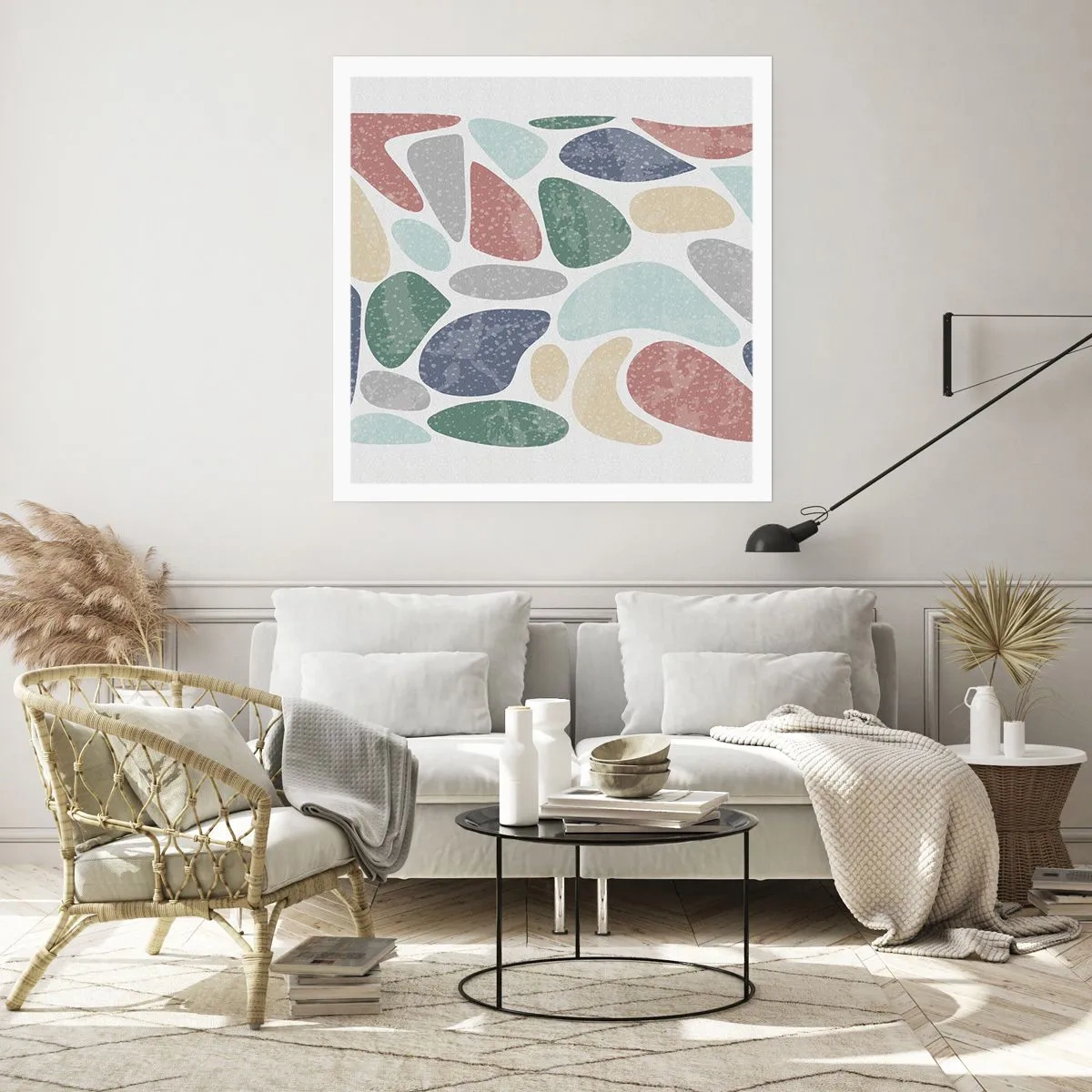 Plagát - Mozaika práškových farieb - 60x60 cm