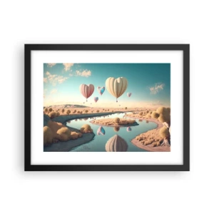 Plagát v čiernom ráme - Láska ťa nechá vzlietnuť - 40x30 cm