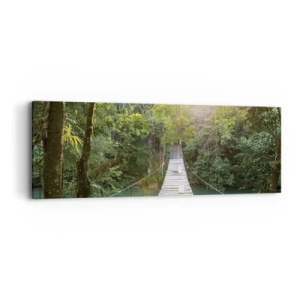 Obraz na plátne - Nad azúrovou vodou do azúrového lesa - 90x30 cm