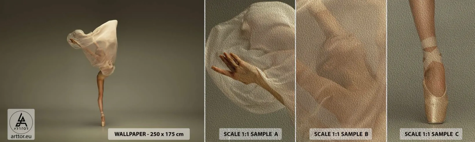 Vzorka fototapety Premium Sand - Hneď poletí - Balerína, Tancujte, balet - 100x30 cm