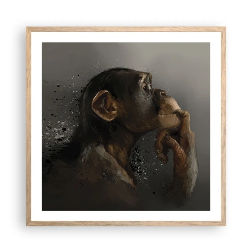Plagát v ráme zo svetlého duba - Určite mysliteľ - 60x60 cm