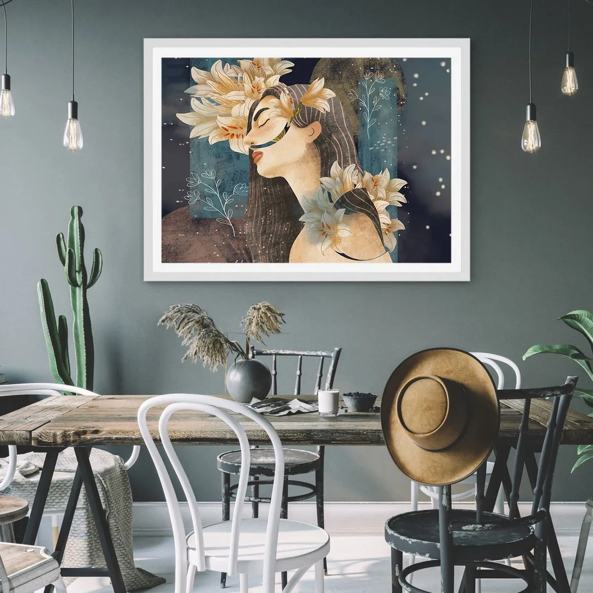 Plagát v bielom ráme - Rozprávka o princeznej s ľaliami - 91x61 cm