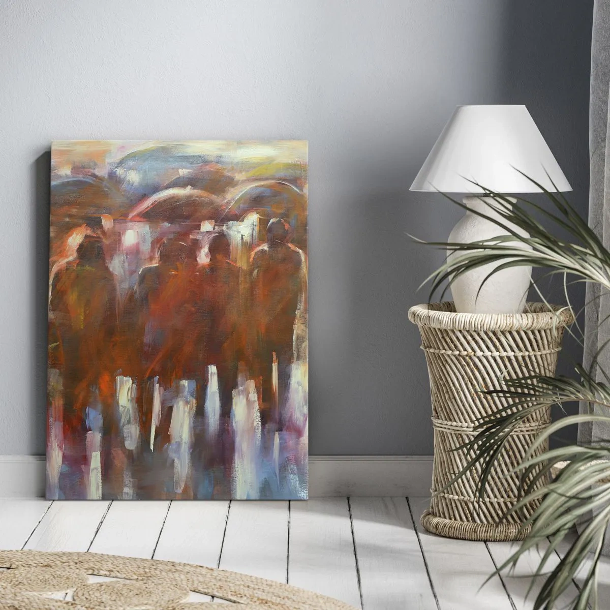 Obraz na plátne - Rovnocenní v daždi a hmle - 55x100 cm