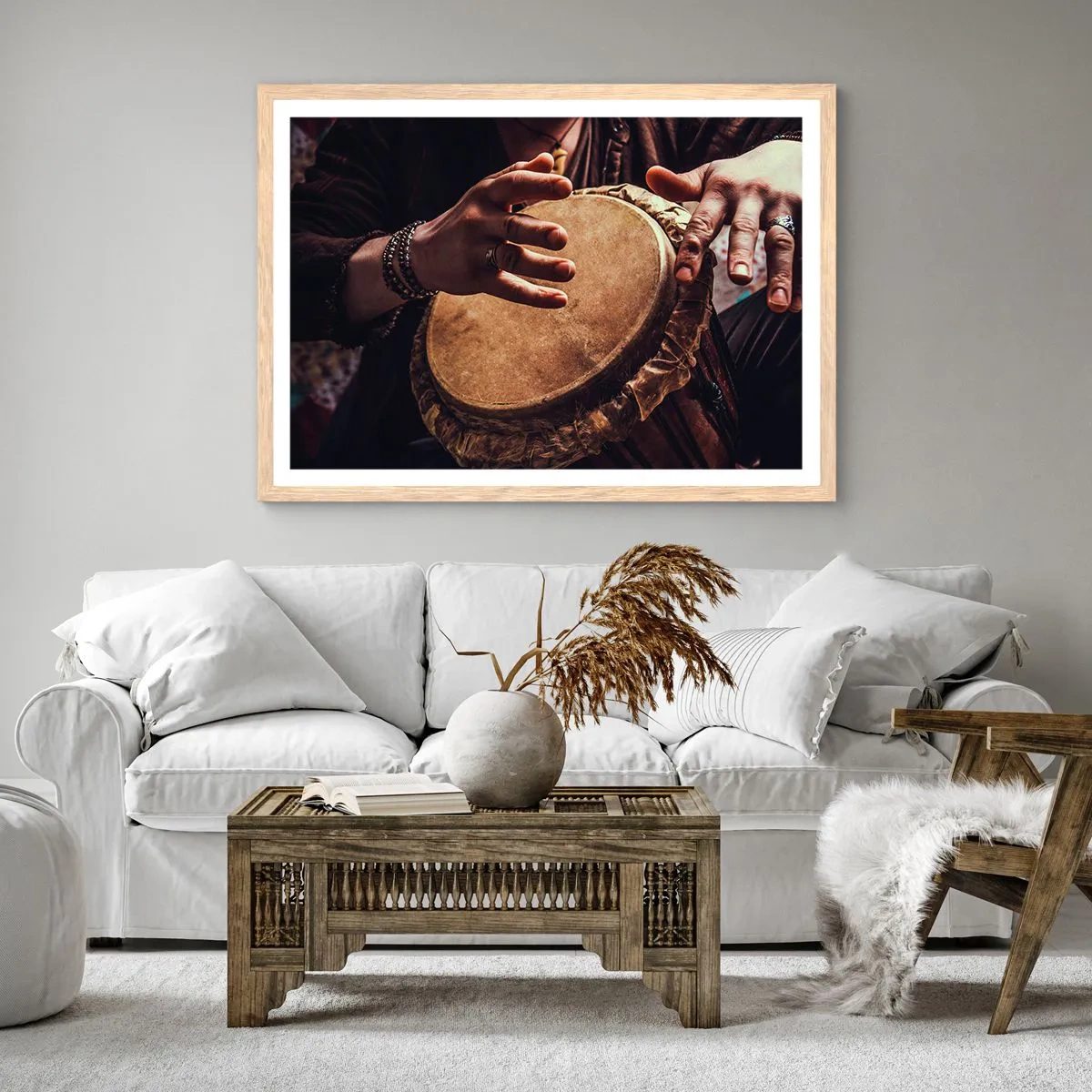 Plagát v ráme zo svetlého duba - V rytme srdca - 40x30 cm