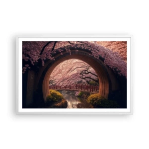 Plagát v bielom ráme - Japonská jar - 91x61 cm