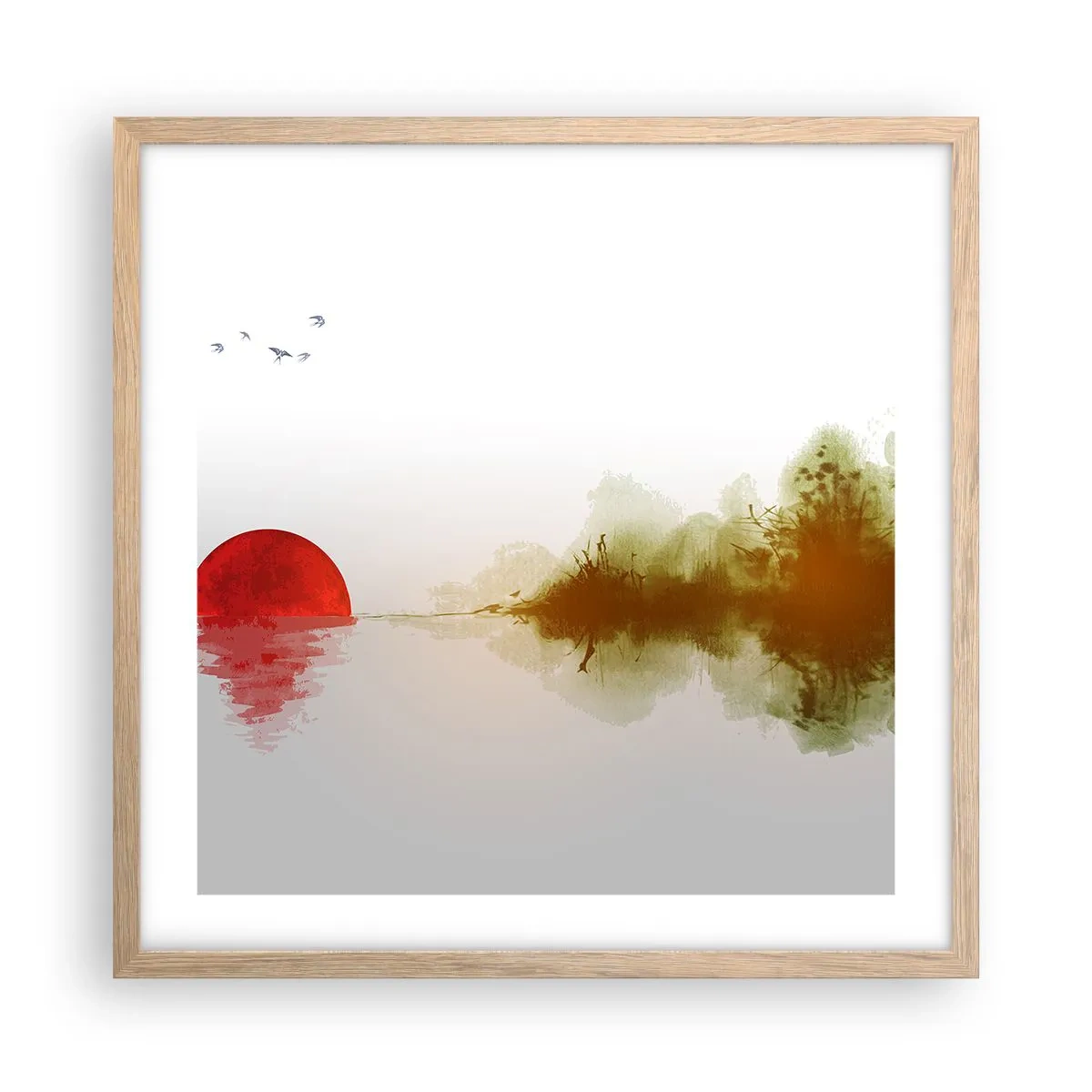 Plagát v ráme zo svetlého duba - Prísľub pokoja - 50x50 cm