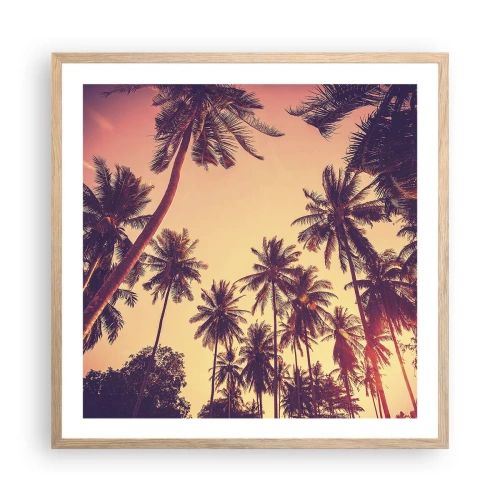 Plagát v ráme zo svetlého duba - Tropická variácia - 60x60 cm