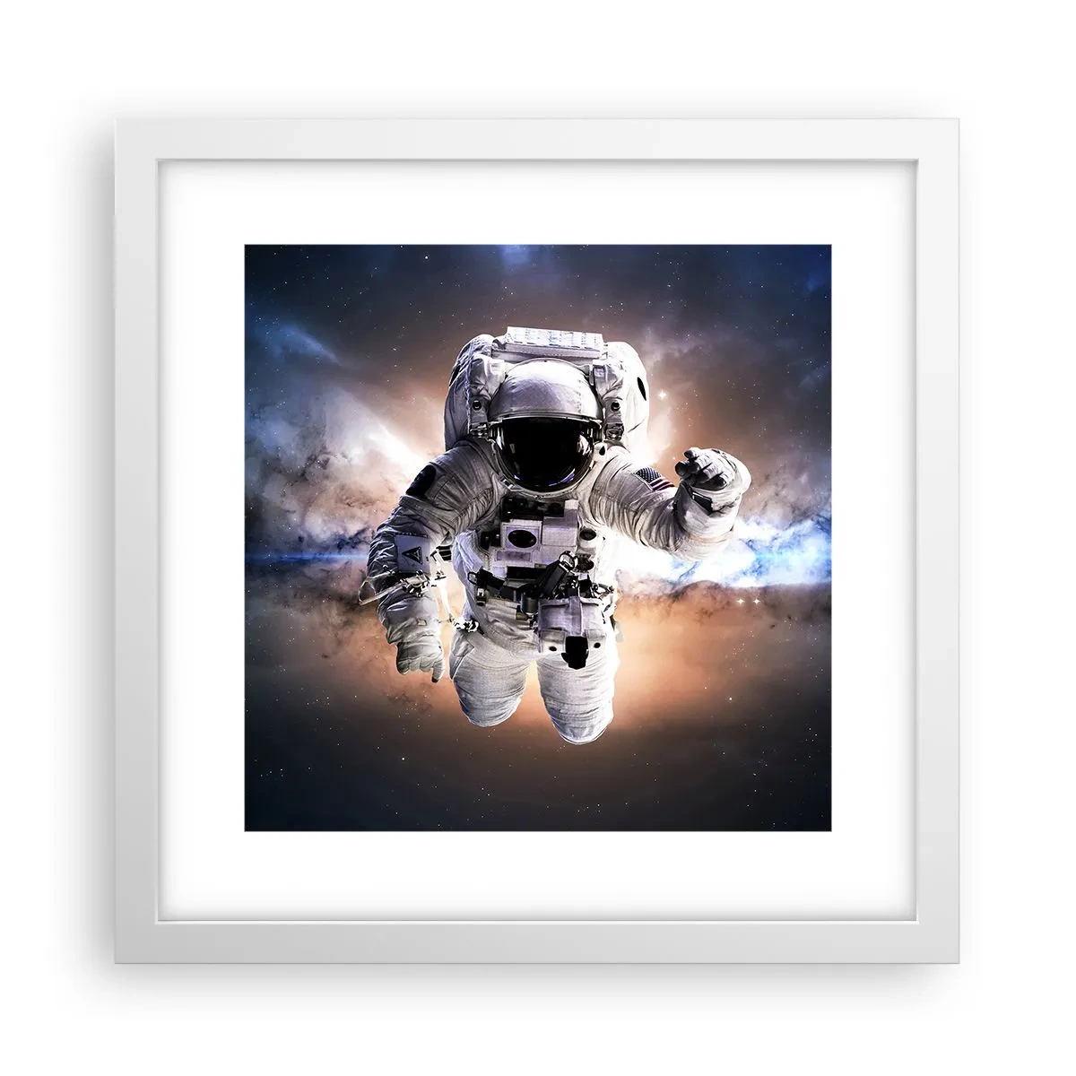 Plagát v bielom ráme - Pozdravy z vesmíru - 30x30 cm
