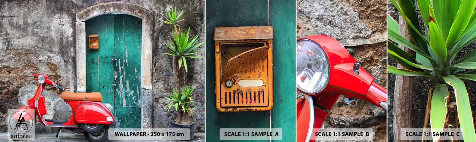 Vzorka Fototapeta Standard Eco - Talianske prázdniny - Automobilový priemysel, Kolobežka, Taliansko - 100x30 cm