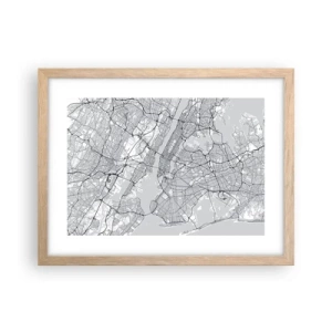 Plagát v ráme zo svetlého duba - Anatómia metropoly - 40x30 cm