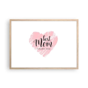 Plagát v ráme zo svetlého duba - Vždy pravá chvíľa - 70x50 cm